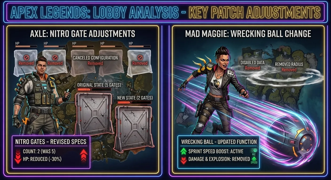 Axle's Nitro Gates reduced in count and HP in Apex Legends