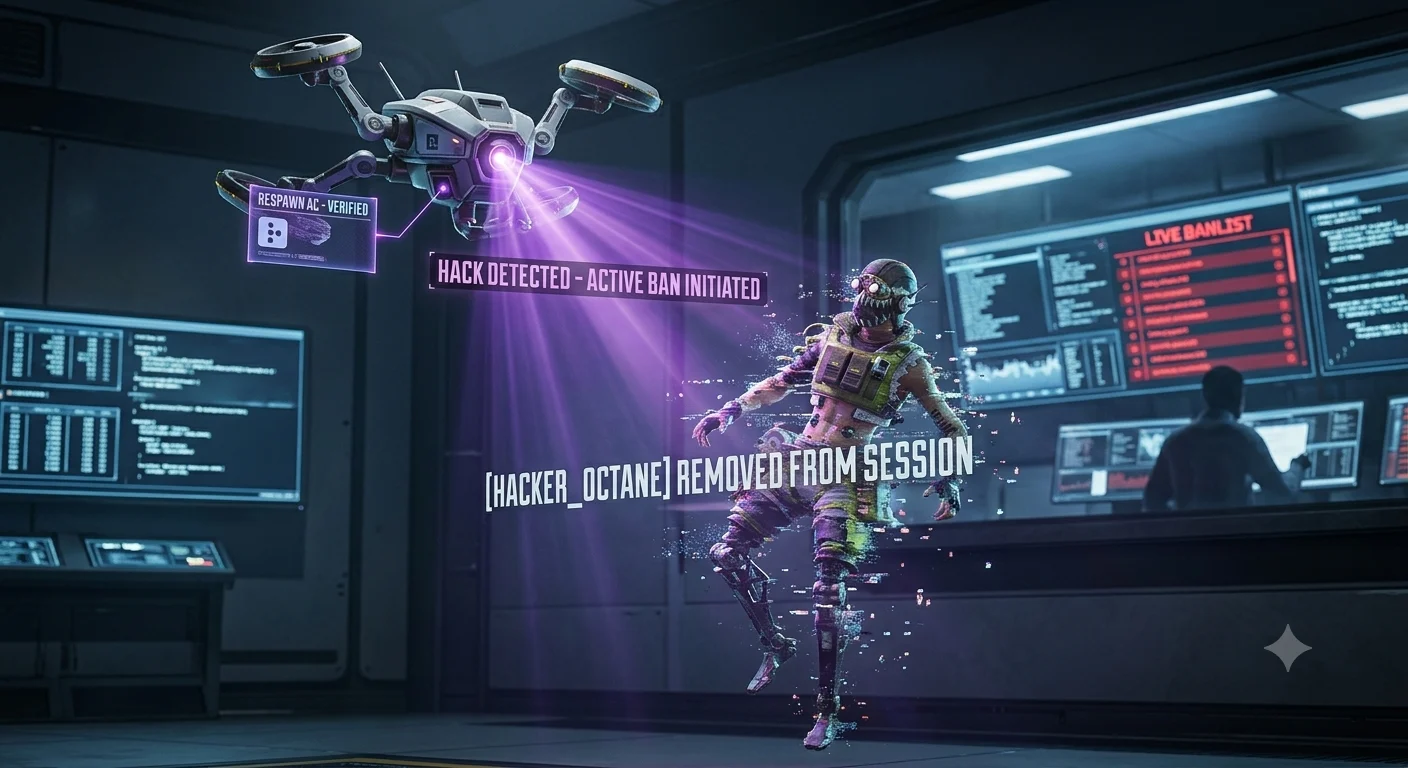 Apex Legends anti-cheat system detecting and banning hackers in competitive lobbies