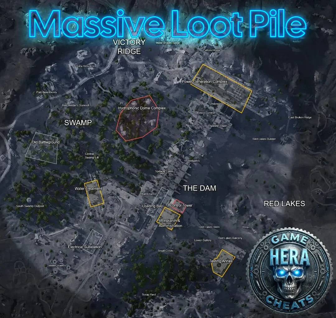 Massive loot pile in Arc Raiders showing rare resources